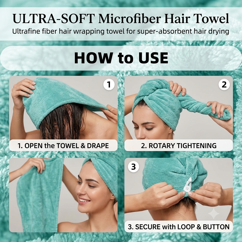 Ultra-Soft Microfiber Hair Towel