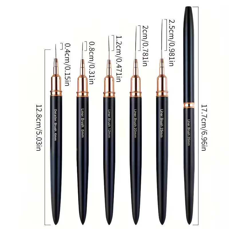 5pcs Professional Nail Art Liner Brush Set.