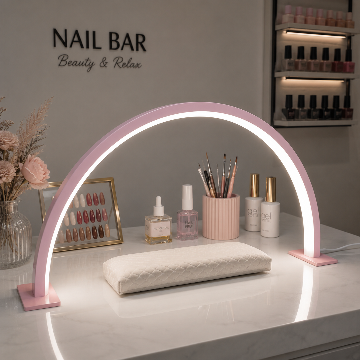 LED Half-Moon Beauty Lamp