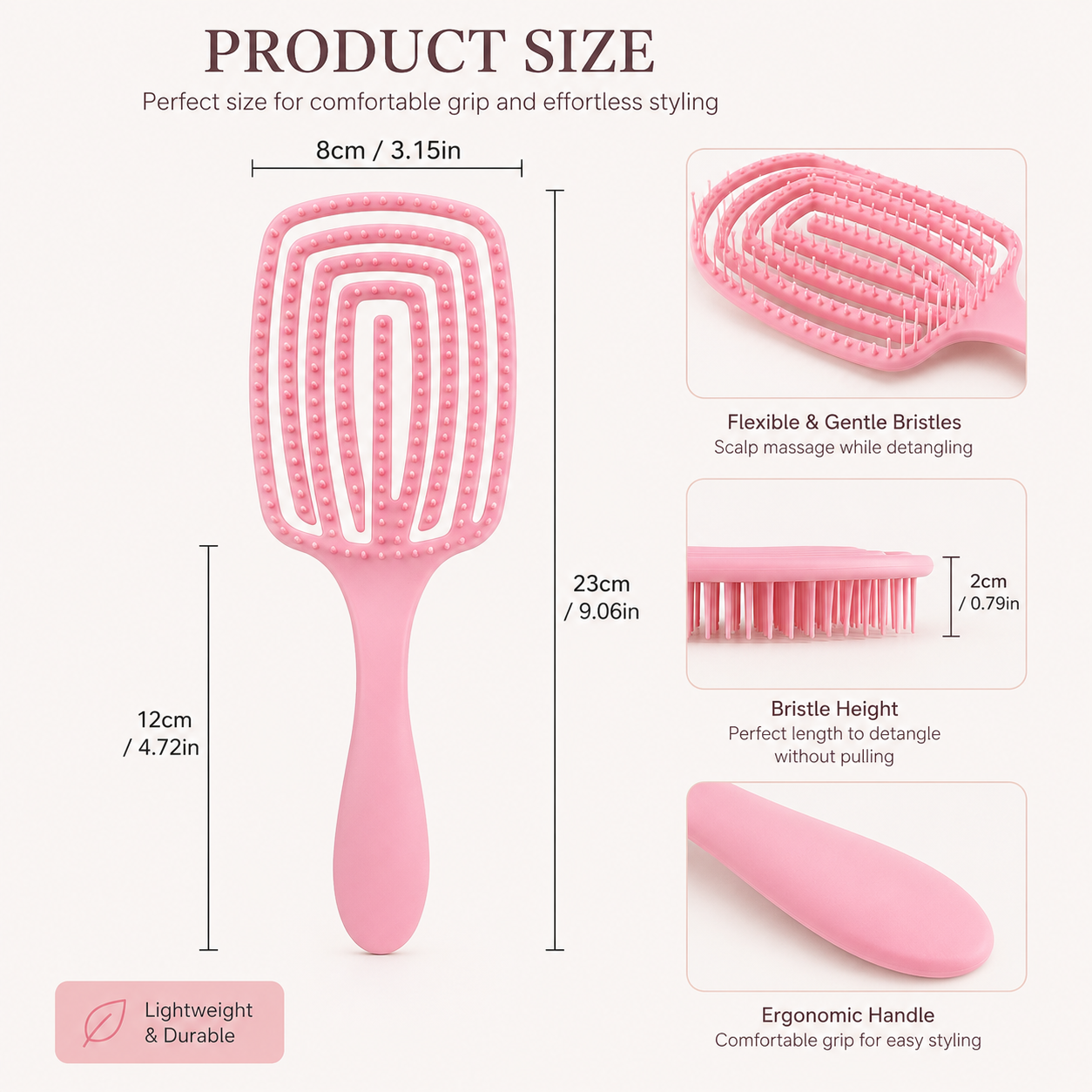 Square Detangling Hair Brush