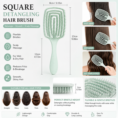 Square Detangling Hair Brush