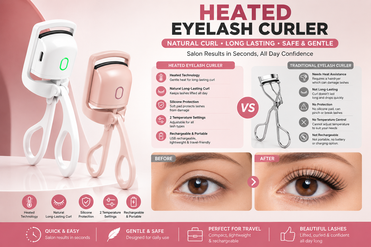 Electric Heated Eyelash Curler