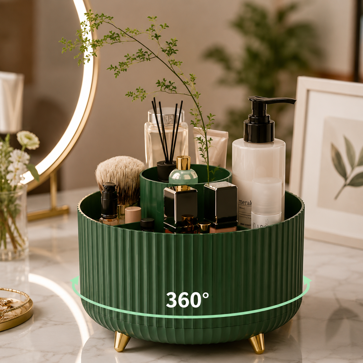 The 360° Rotating Makeup Organizer