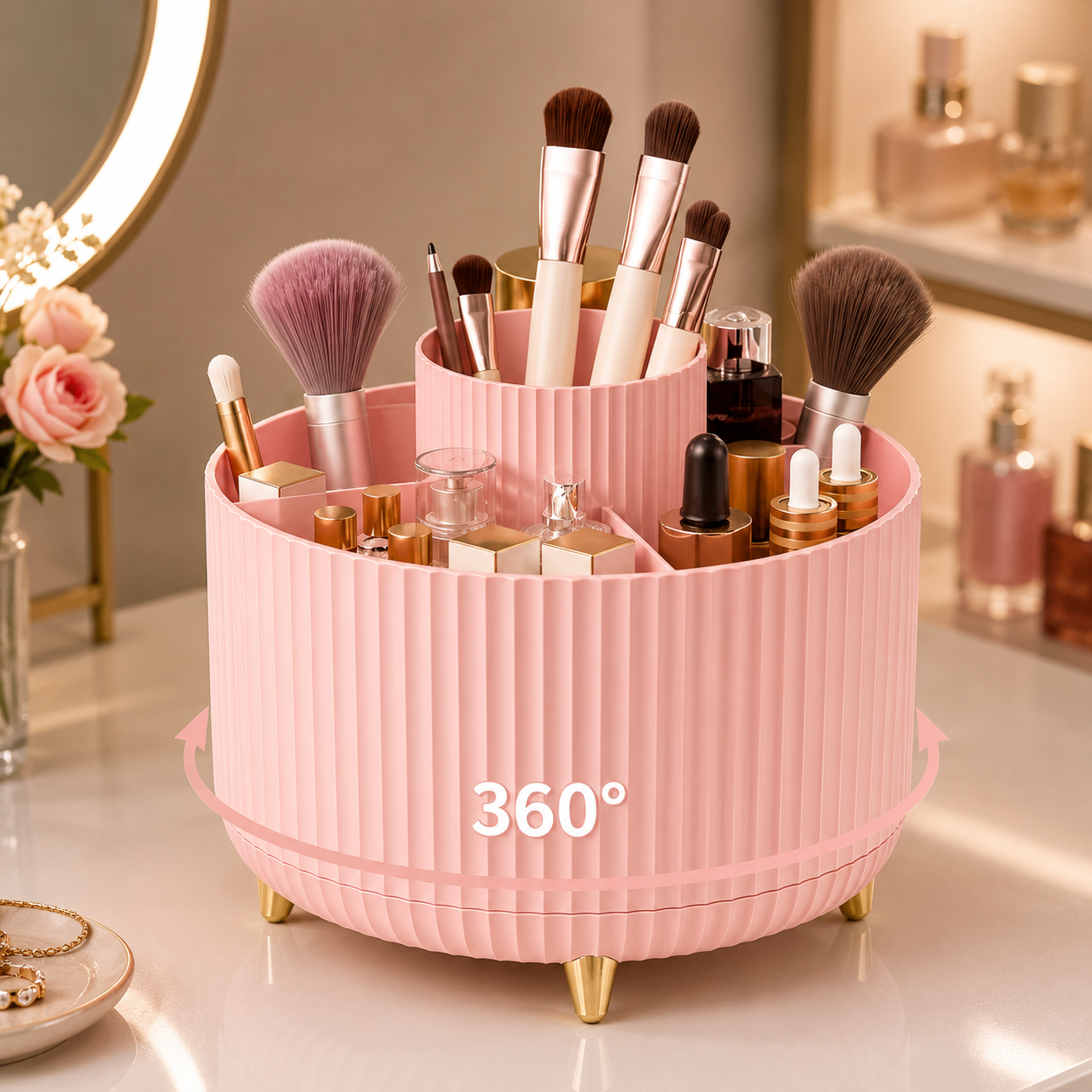 The 360° Rotating Makeup Organizer