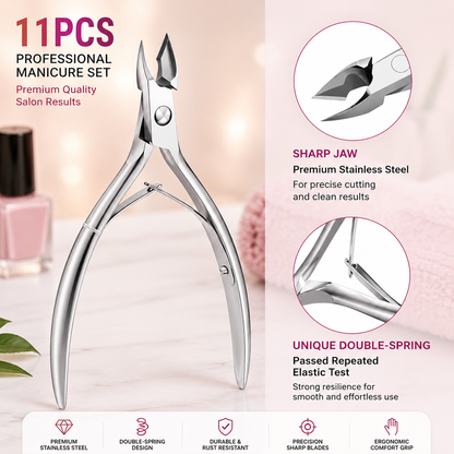 11-Piece Stainless Steel Cuticle Care Set