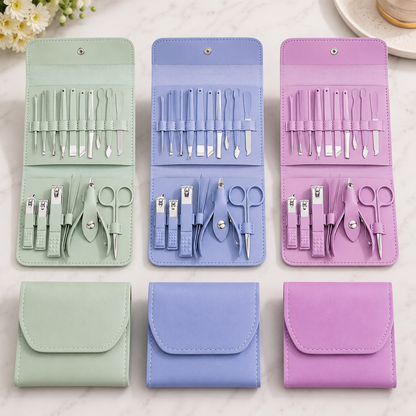16-Piece Multi-Functional Stainless Steel Manicure & Pedicure Kit