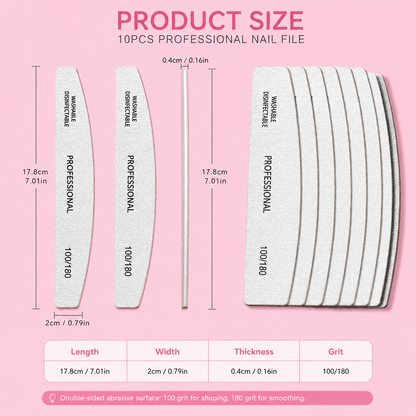 10-Piece Professional Nail File & Buffer Set
