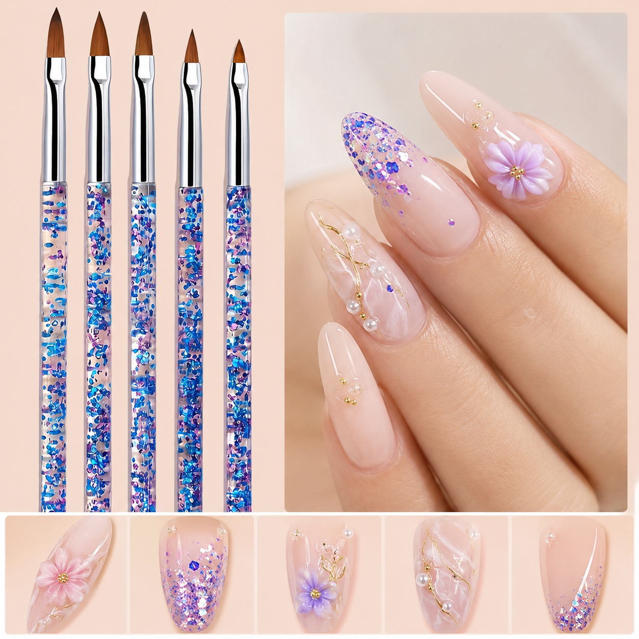 15-Piece Professional Nail Art Brush Set