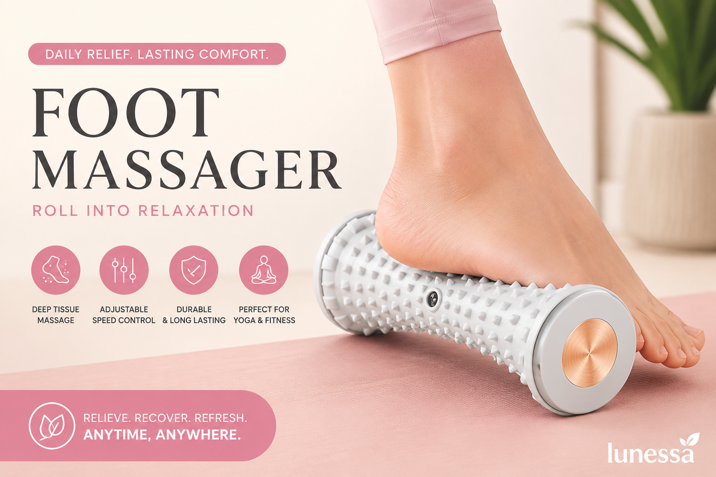Foot Massager Roller with Speed Control