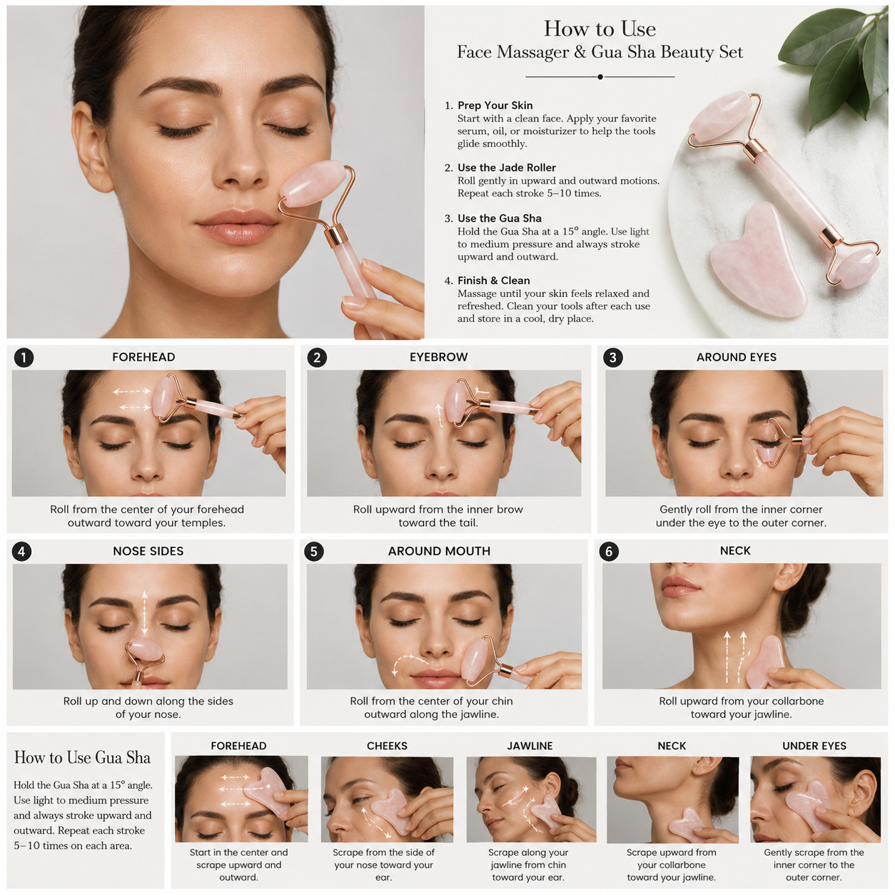 Face Massager and Gua Sha Beauty Set