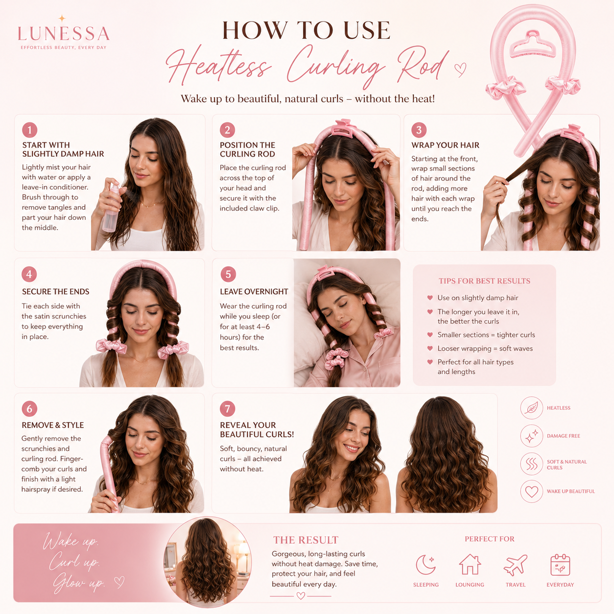 Heatless Curling Rod Headband