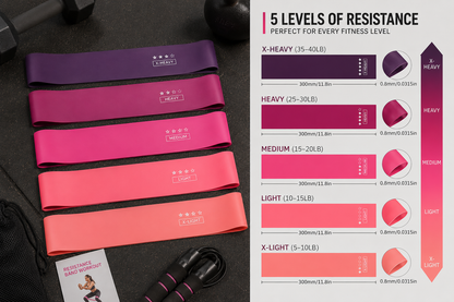 Portable Purple Gradient Resistance Band Set