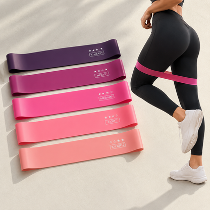 Portable Purple Gradient Resistance Band Set