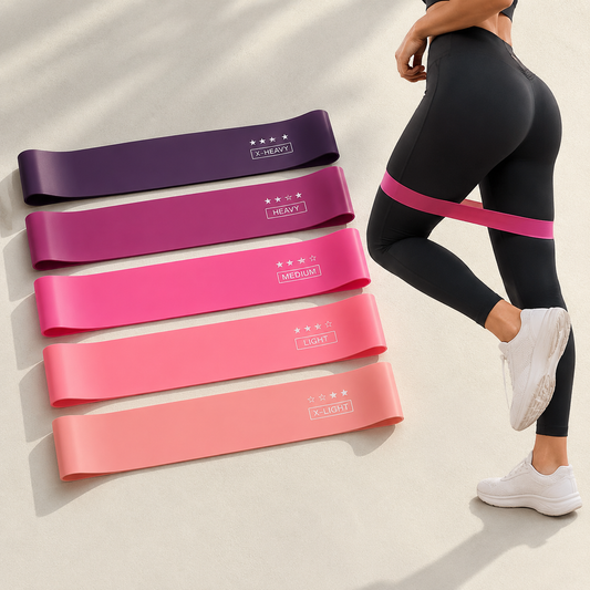 Portable Purple Gradient Resistance Band Set