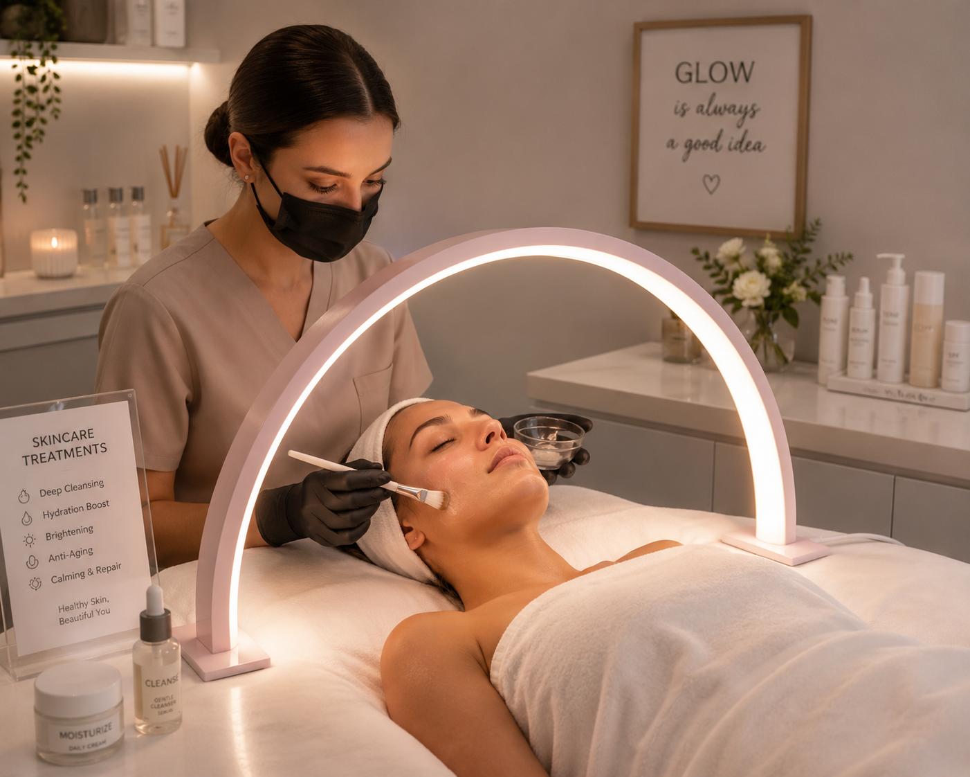 LED Half-Moon Beauty Lamp