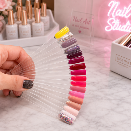 50-Piece Clear Nail Display & Practice Stick Set